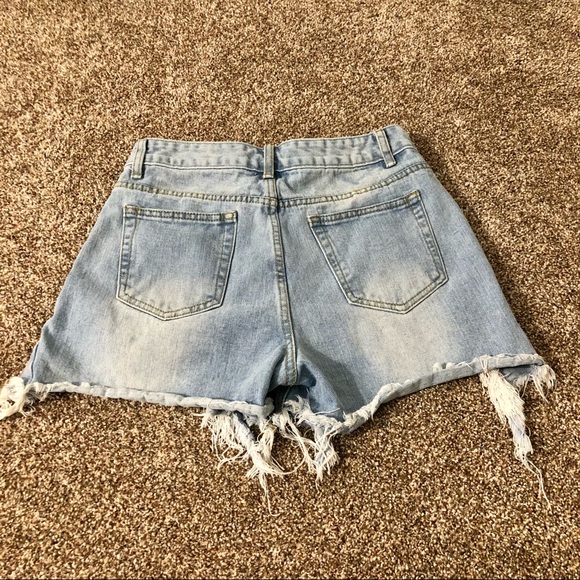 Momokrom Destroyed Jean Denim Shorts Doll Kill - Picture 7 of 9